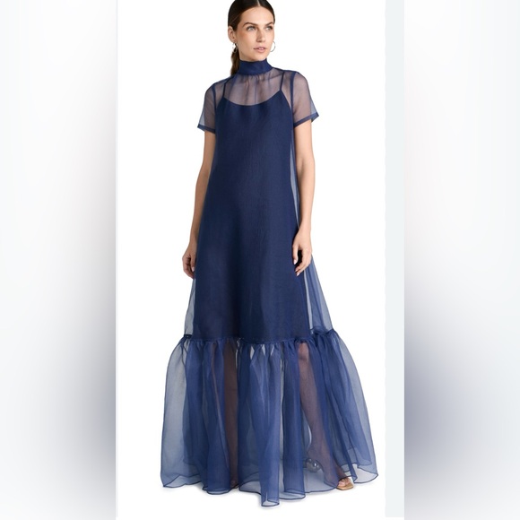 STAUD Blue Sheer Calluna Maxi Dress - Picture 3 of 6